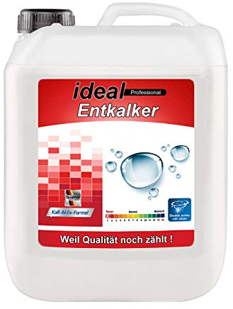 5 Liter ideal Professional Flüssigentkalker, Entkalker Konzentrat universel einsetzbar, Kaffeevollautomaten, Kaffeepad Maschinen, Kaffee Maschinen,Töpfe Bad Armaturen u.s.w