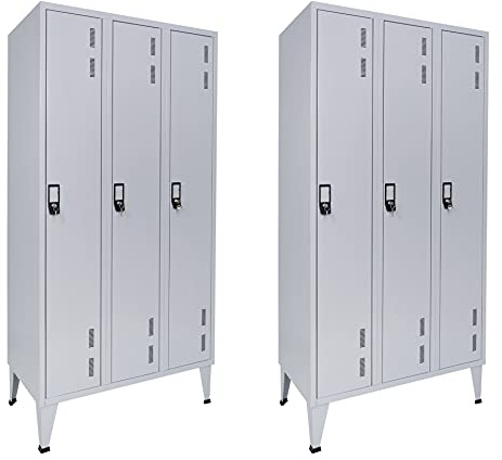 Pack 2 Taquillas Metálicas Triples 3 Puertas 1900x900x500mm Estándar