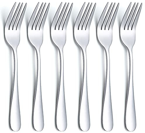 Evanda 14cm forchette da dessert 6 pezzi, set di forchette da pasticceria in acciaio inox, forchette da frutta, mini forchette da torta, forchette da aperitivo per casa, matrimonio, festa, ristorante