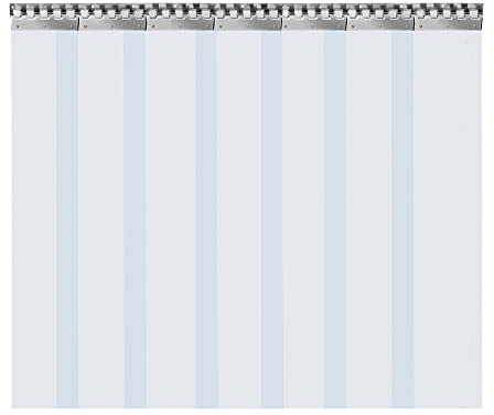 Randiga gardiner, PVC-tejpgardiner, gardin, lamellgardin, 1 x 2 m, 7 st. Transparent dörrgardin för sovrum vardagsrum badrum