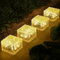 Comius Sharp 4 Pezzi Luci Interrate Da Esterno, Lampade Solari in Acrilico Cristallo Mattone Pietra per Patio Terra Giardino Paesaggio Decorativo, Campeggio