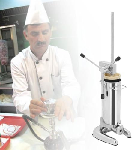 MhWrughts Máquina Manual para Hacer palitos de Masa, máquina para Hacer Donuts de Acero Inoxidable, máquina Manual para Churros de 2 l/3 l, 5 moldes de Formas Diferentes, Pico inclinable,3L