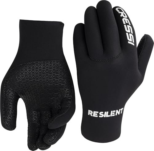 Cressi Resilient Gloves 2mm XL - Unisex Ultra Grip Handschuhe aus weichem Neopren Schwarz 2 mm, zum Tauchen, Angeln, Schnorcheln, Surfen, Paddeln, Kajakfahren und Schwimmen, XL