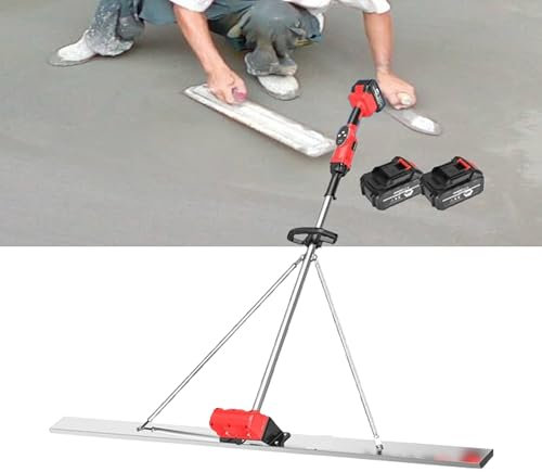 WHYYDSS Outil de Vibration pour Chape en béton 6000 TR/Min, grattoir à béton électrique avec 2 Batteries Rechargeables, Outil de Vibration pour Chape électrique,180cm