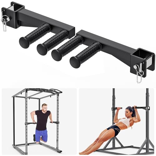 Lifeswell Attacco per barra per dip per Power Rack, maniglie antiscivolo larghe e strette, capacità 226,8 kg, attacco per rack squat per tuffi, file invertite, flessioni