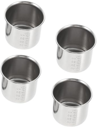 PRETYZOOM 4 Pz Tazza Di Medicina Ospedaliera Misurino Per Bilancia Bicchiere Graduato in Acciaio Inox Misurini Graduati Misurino Per Medicinali Misurini Con Scala Acciaio Inossidabile Silver