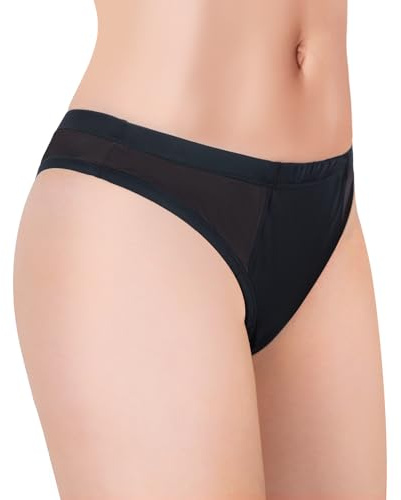 LittleForBig Culotte Gaff Brésilienne Coquine à Bande Fine Respirante Tucking Gaff Maille Lisse Soyeuse Cachant Gaff Modelant Slip pour Travestis Personnes Transgenres Noir L