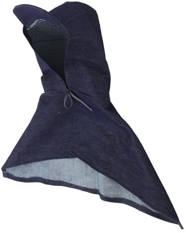 HIAKDOFT Breathable Denim Dust Cape Hat Full Protection Work Safety Hood for Cutting Sandblasting Construction
