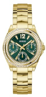 Guess Ladies Ritzy Gold 36mm Watch with Stainless Steel Bracelet & 3 Bar Water Protection - GW0685L5