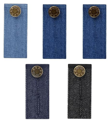 Hezhou 5 Pezzi Estensioni per Pantaloni Regolabili Extender per Pantaloni Bottone Pantaloni Regolabile Bottone Pantaloni Jeans Pulsante di Estensione Della Vita Estensione di per Pantaloni (stile 3)