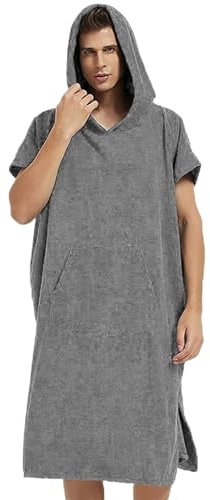 Peignoir De Bain Peignoir De Bain en Fibre Fine À Séchage Rapide | Poncho Serviette Adulte À Capuche Pour Chaudes En Plein Air Gym Piscine Hommes Femmes Un