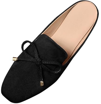 Sandales Plates Femme nouées à nœud Papillon, Semelle Souple antidérapante en Caoutchouc, Tige en Cuir synthétique Doux, parfaites pour Les Sorties printanières et Estivales, Pointures du 31 au 39