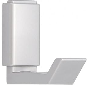 SIRO Kleiderhaken Lehrte, Schlicht, Kunststoff metallisiert weißaluminium, 57 mm x 51 mm x 22 mm, LA 20 mm, 0853/MV11