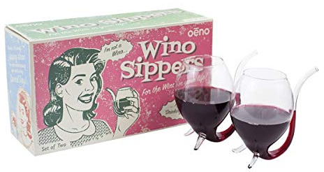 Oenophilia Wino Sippers - Funny Wine Gifts, Straw Glasses, Fun Wine Sippy Cup For Adults, Wine Accessories
