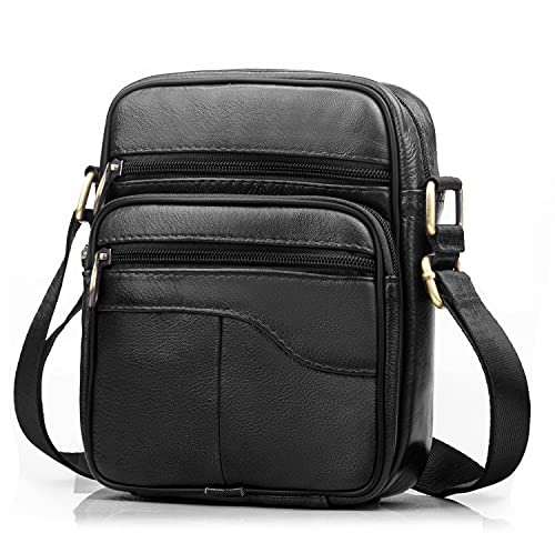 SPAHER Herren Tasche Leder Umhängetaschen Herren Handtaschen Ledertasche Herren Klein Leder Handgelenktasche Messenger Tasche Herren schultertasche Geschenk für Männer