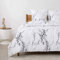 BEDSURE Bettwäsche 155x220 3teilig Bettbezug - Bettwäsche-Sets 155 x 220 cm mit 2 Kissenbezüge 80x80 cm, Weich Wendebettwäsche Bedding Marmor Weiß für Einzelbett mit Reißverschluss