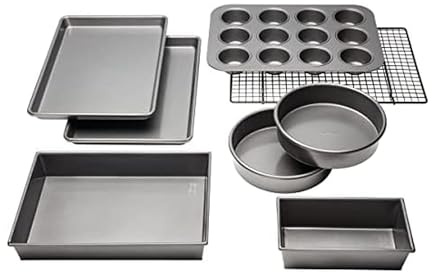 Chicago Metallic Professional Non-Stick 8-Piece Bakeware Set, Silver