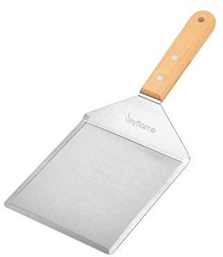 Skyflame Stainless Steel Griddle Spatula - Griddle Accessories 6 x 5 in Hamburger Turner Scraper with Cutting Edge, Great for Pancake Flipper, BBQ Grill and Flat Top Griddle (1)
