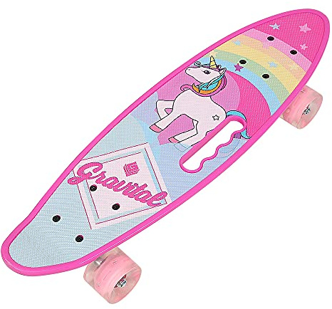 Skateboard pour Fille Skateboard PVC Petit Skate pour Enfants 60×18 cm
