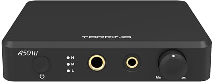 Topping A50III Amplificador para Auriculares, NFCA, Jack 6.35mm, 4.4mm Balanceada (Negro)