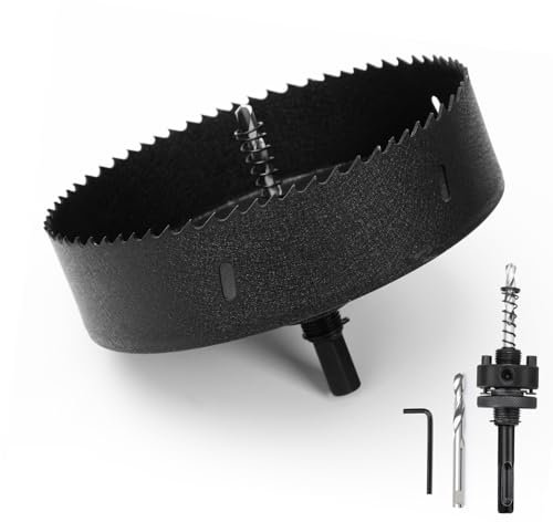 Sierra de corona de 162 mm, bimetal con vástago SDS plus y vástago hexagonal, juego de brocas para madera, yeso, metales finos, plásticos