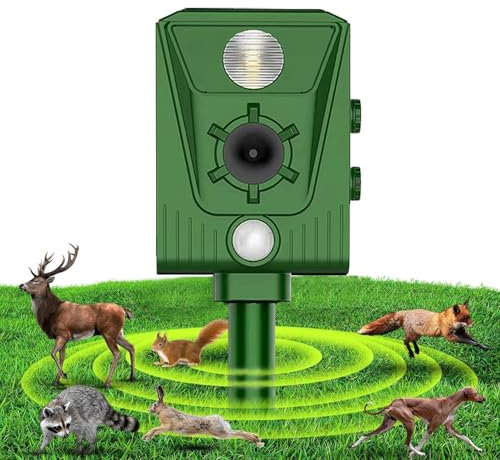 Répulsif Chat Ultrason 2025, Répulsif Chat Exterieur, Modes réglable, Répulsif à ultrasons avec Détecteur de Mouvement pour Anti Chats Chiens Souris Ratons Oiseaux Les rongeurs