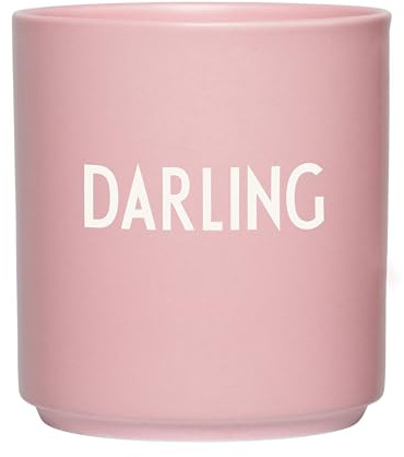 Design Letters Lieblingsbecher Rosa DARLING Tasse | Kaffeebecher Porzellan | Dekorativ Kaffeetassen | Personalisierte Geschenke für Freundin, Hochzeitsgeschenk | Tasse Mit Spruch | Teetasse 250 Ml