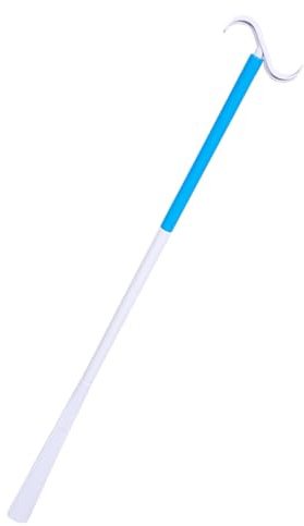 MOLUCKFU Calzador Mango Largo Ajustable de ABS para Personas Mayores y Embarazadas Bastón Desmontable Multiusos para Vestirse y Ponerse Calcetines Ayuda Portátil para Zapatos Color Azul