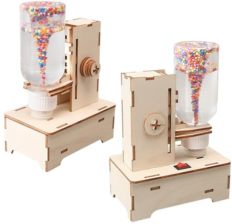 MOLUCKFU Kit Scientifico Stem per 2 Pezzi Creatore di Tornado Fai da Te in Legno e Plastica Simulatore di Tornado Educativo per Esperimenti Scientifici Domestici e Scolastici