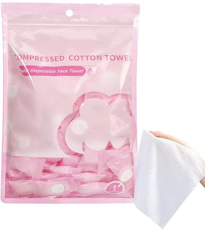 Portable Compressed Towels, 100 Pieces Mini Washcloths, Individually Wrapped Coin Tissues, Compact Cotton Style Face Wipes, Travel Hygiene Gear for Dorm & Gym, Cleaning Kit for Hiking