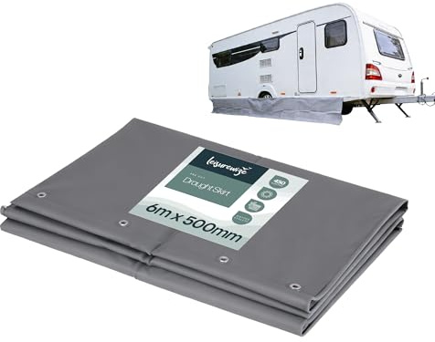 Leisurewize - Luxury Caravan Draught Skirt 6m x 500mm – UV-Resistant PVC Weatherproof Awning Skirt with Reinforced Edging, Motorhome & Touring Caravan Wind and Draught Protection