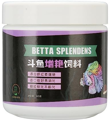 Alimento para Peces Betta, alimento de Primera Calidad para Mejorar el Color, Saludable, nutritivo, de fácil digestión, alimento para Peces pequeños para Acuario, Botella de 2,1 oz