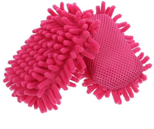 2 Pcs Pink Chenille Cleaning Sponge Board Wiper for Chalkboard