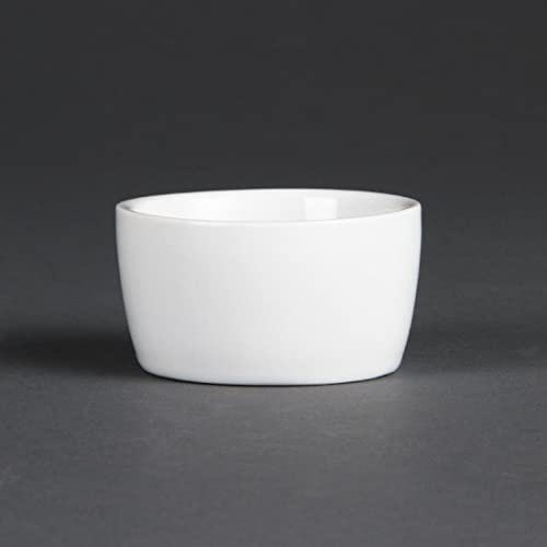 Olympia Whiteware Porcelain Butter Dishes 62.5mm, Pack of 12 | Fully vitrified glaze resists chips and scratches, with a stackable, oven, microwave and freezer safe design.
