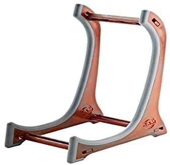 K&M 15550 Displayständer für Violine, Ukulele, Bratsche - Holz-Optik - Dreifachverstrebung - Haltebügel mit Gummimantel