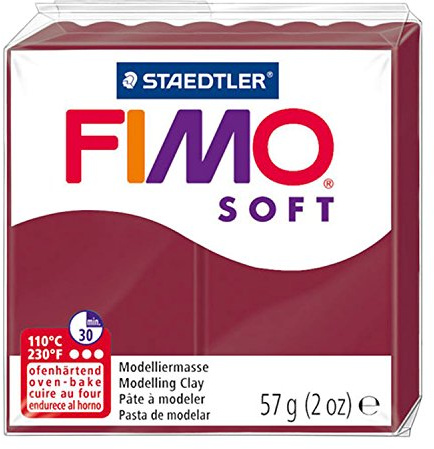 Staedtler 8020 Blocco di pasta modellabile Fimo, 59 gr, Rosso scuro (merlot (23))