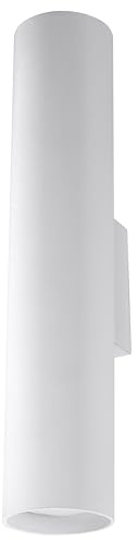 SOLLUX lighting Lampada da Parete - Applique da Parete - in Acciaio - Lampadina LED - 1 Paralume - Bianco Lagos