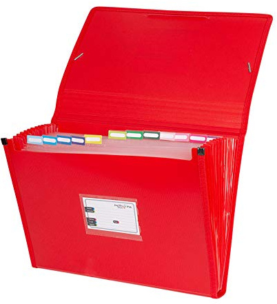 Grafoplás 02963051－Carpeta organizadora, tamaño folio, color rojo