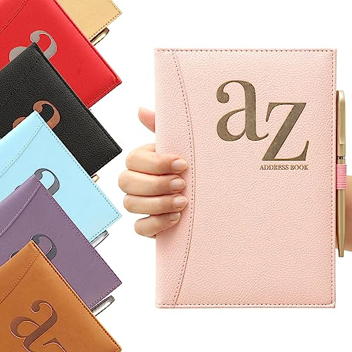 Rosa a till z telefon adressbok A-Z index hårt bakstycke med penna A5 adressbok hem kontor arbete rosa