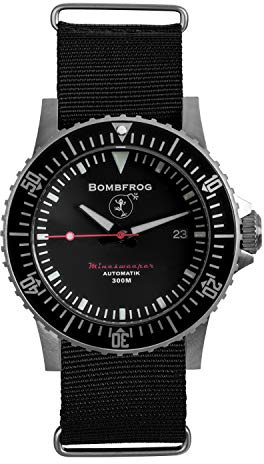 BOMBFROG Herren Taucheruhr NATO Armband | Automatik Saphirglas bis 300 m