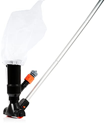Zelsius Aspirateur de Piscine avec Tige télescopique | 14 x 25 cm | Aspirateur de Piscine Venturi pour Tuyau d'arrosage | Aspirateur de Piscine sans électricité