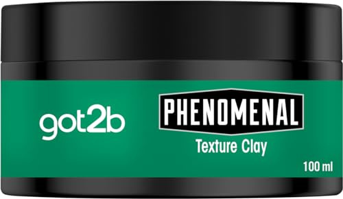 got2b Phenomenal Texture Clay Hold 5 (100 ml), hårvax för män ger en fenomenal, matt barbershop stil, lämplig för kortare hår, vegansk formel