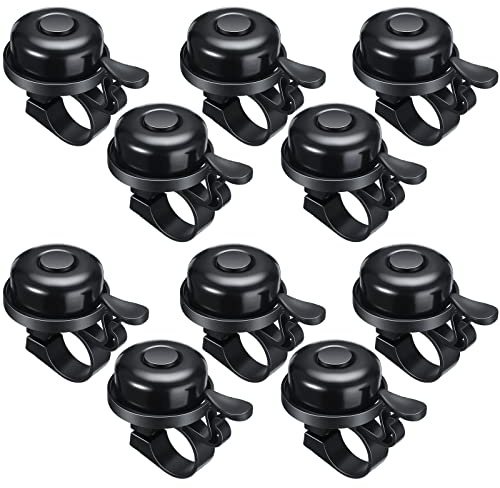Datanly 20 Pcs Bike Bells Bulk Aluminum Loud Crisp Bicycle Bell Clear Sound Mountain Bike Accessories Easy Installation for Boys Girls Adults Kids, Black (Classic Style)