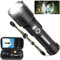 AOMEES LED Taschenlampe Aufladbar, 200000 Lumen Extrem Hell, USB & Type-C, IPX4 Wasserdicht, 5 Lichtmodi für Camping Notfall Sicherheits-Hammer