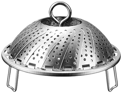 Inserto para cocinar al vapor de verduras, cesta para cocinar al vapor de verduras para cocinar, inserto para cocción al vapor plegable, cesta para cocción al vapor ampliable para cesta