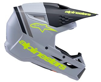 Alpinestars SM3 Youth Radium Helmet ECE06/DOT YL, Gray/Black/Yellow Fluo Matte