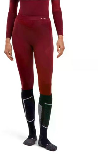 FALKE Women's Warm 3/4 W Ti Functional Yarn Quick Dry Base Layer Bottom 1 Piece, Red Merlot 8117, XL