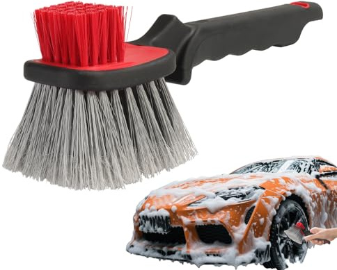 Cepillo para llantas para detalles de coche – Mango antideslizante | Limpiador de llantas para automóviles, para mantenimiento de coches Sedan Furgón