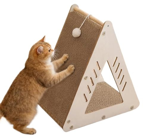 Poteau à gratter en Carton ondulé – Colonne Durable avec Base antidérapante | Accessoire d'intérieur pour Chat, pour l'exercice Sommeil, l'entraînement Contre l'ennui, Protection Sol des Meubles