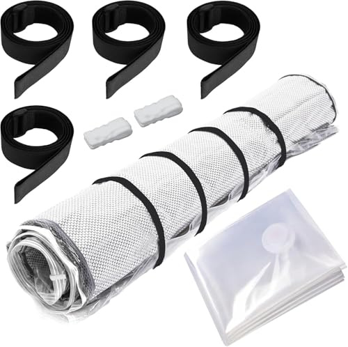 Mattress Large Vacuum Storage Bags, Suction Bag for Storage with 4Pcs Straps Mattress Compression Bag Space Saver Vacuum Storage Bags for Foldable Memory Latex Mattress(220×100cm/86.61x 39.37in)